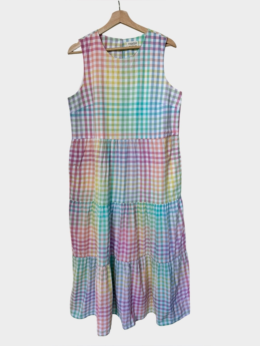 Sugarhill Brighton Clover Rainbow Gingham Maxi Smock Dress size 10‎